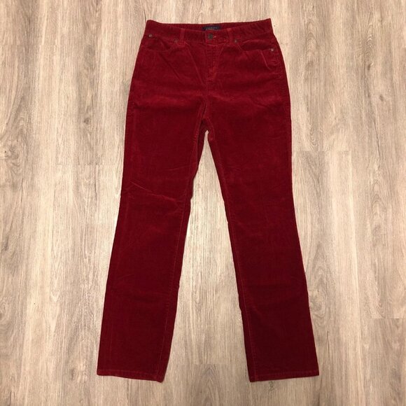 Talbots Women's Size 10 Corduroy Pants 'Heritage' Style Dark Red Wine - Picture 1 of 9